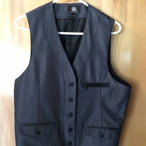 Rock & Republic Slate Gray Dress Vest Sz L